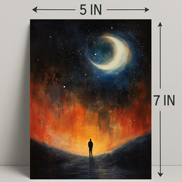 Solitary Reflection Under The Crescent Poster