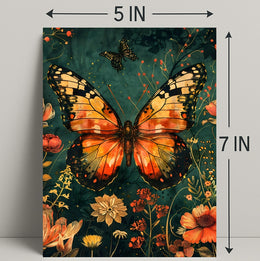 Butterfly and Botanical Garden Scene Animal Poster
