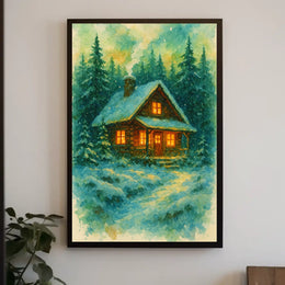 Cozy Winter Cabin Poster