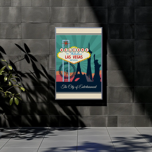 Vintage Poster Las Vegas Welcome Sign