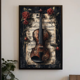 Harmony Of Roses And Strings Poster