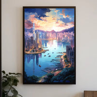 Modern Cityscape Art Vibrant Urban Scene Artistic Poster