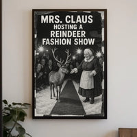 Whimsical Mrs. Claus Vintage Christmas Poster