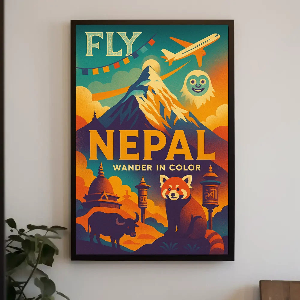 Wander in Color Nepal Adventure Travel Poster PosterGoat