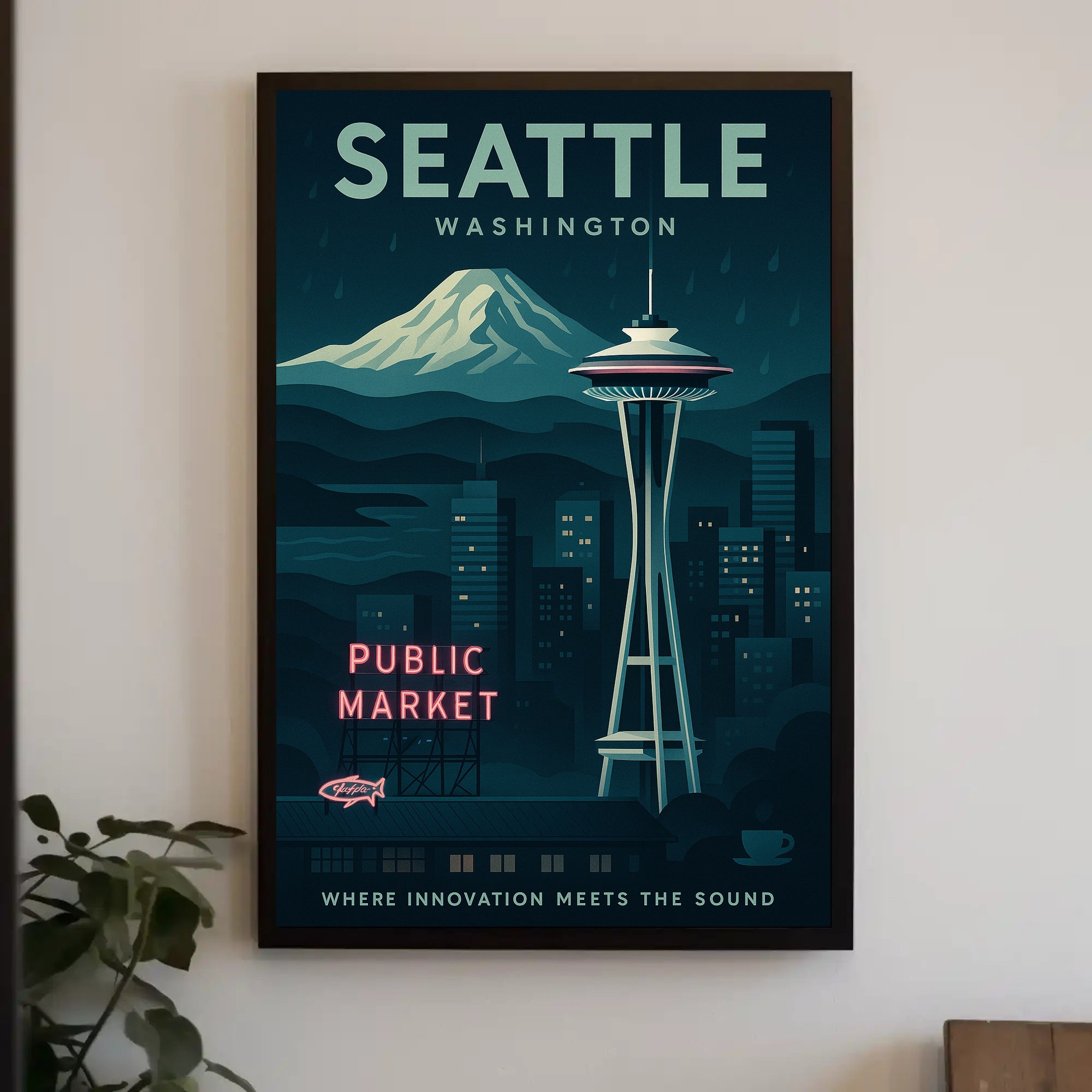 Seattle Skyline Wall Art Print for Decor