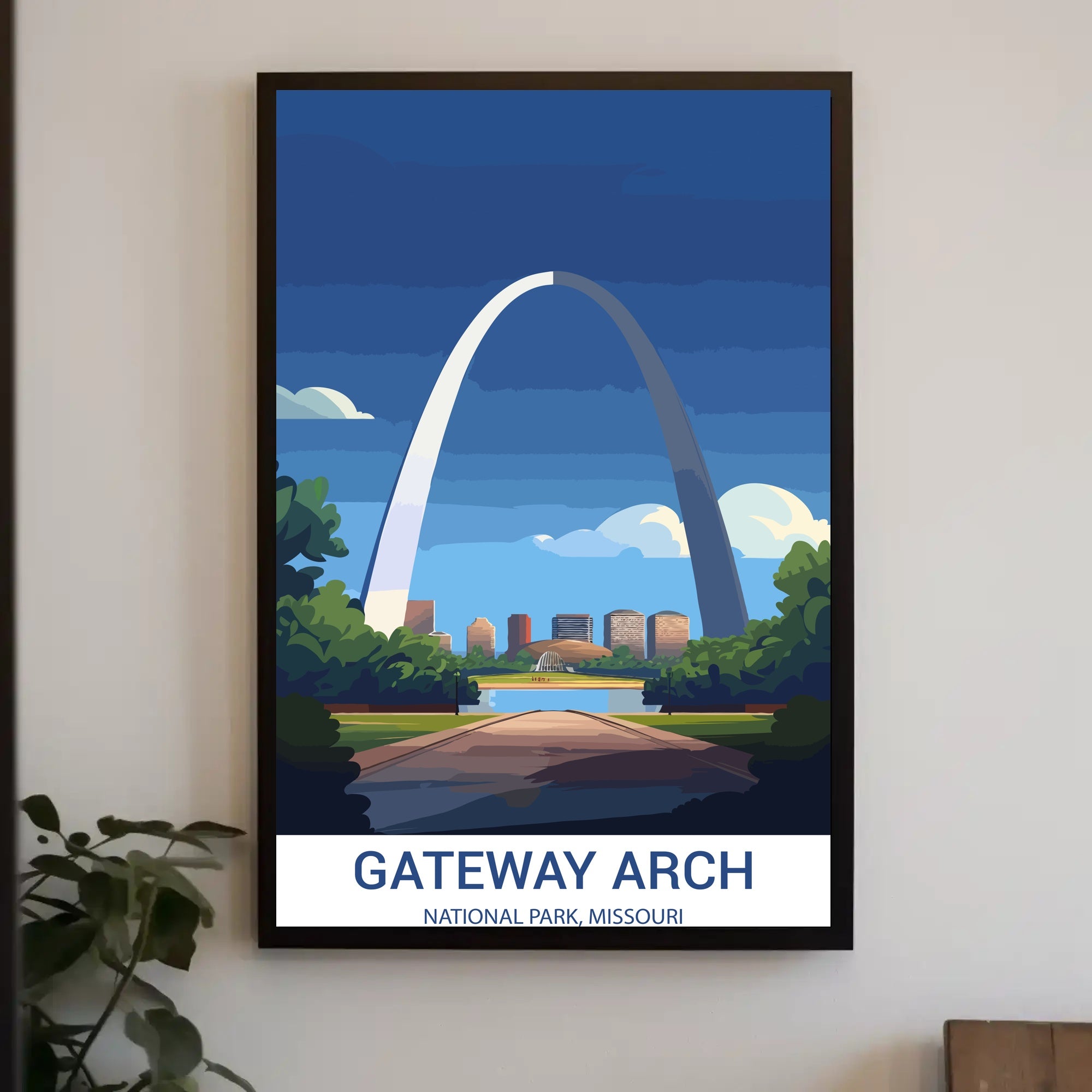 Gateway Arch Illustration in National Park Poster