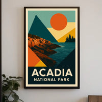 Acadia National Park Scenic Vintage Landscape Travel Decor Living Room Office Poster