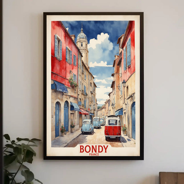 Charming Street Scene in Bondy France Urban or Cityscape Poster