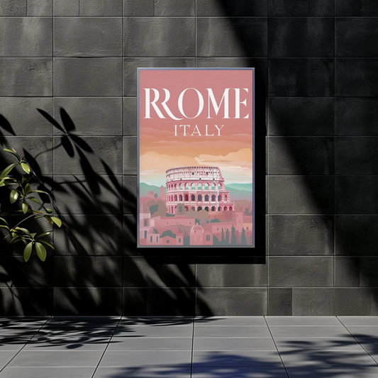 Rome Italy Vintage Colosseum Poster