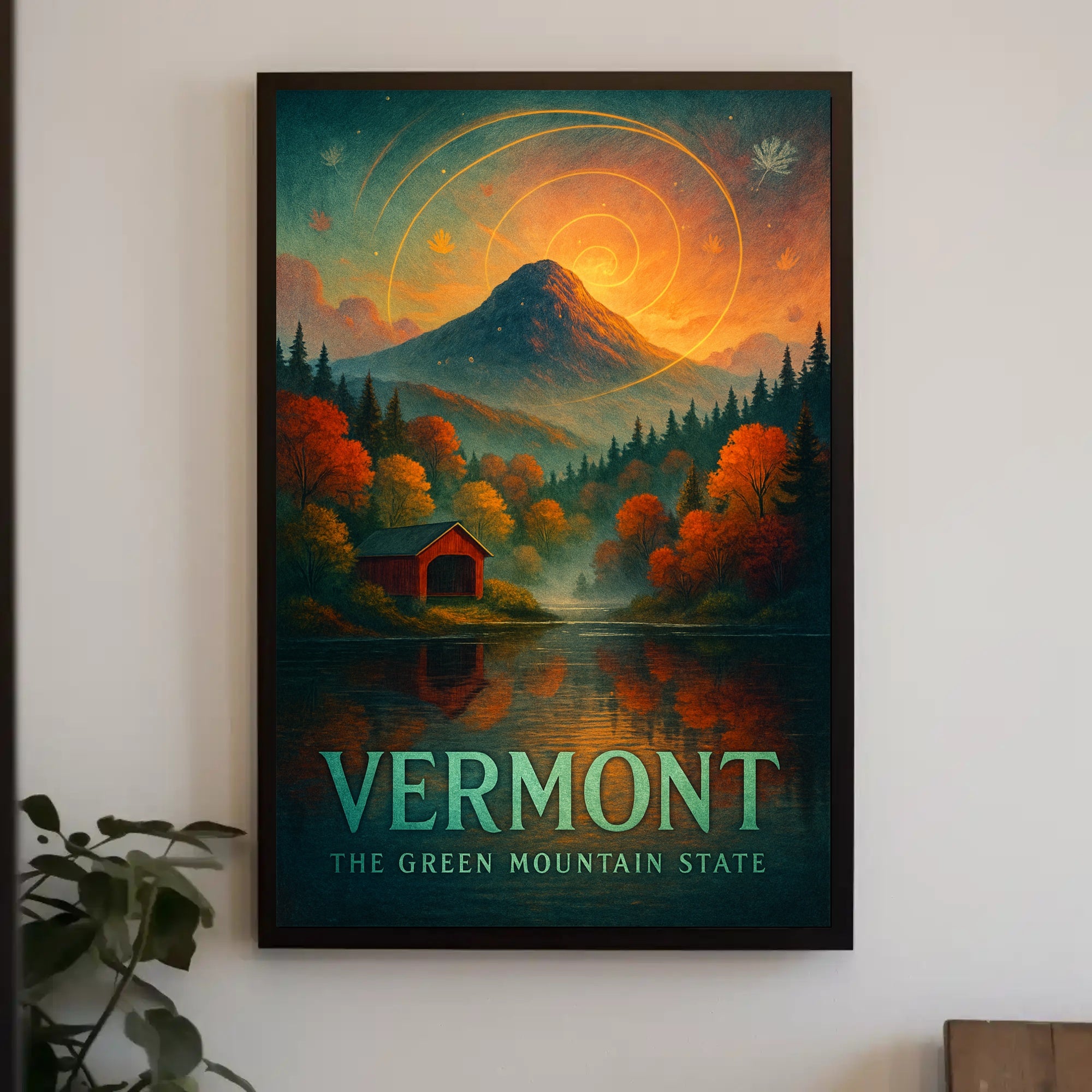 Majestic Autumn Mountain: Artistic Poster