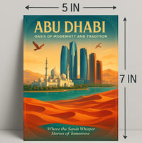 Abu Dhabi Fusion of Tradition and Progress Urban or Cityscape Poster