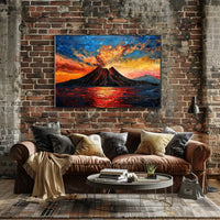 Volcanic Eruption Art Poster: Dynamic Natural Power