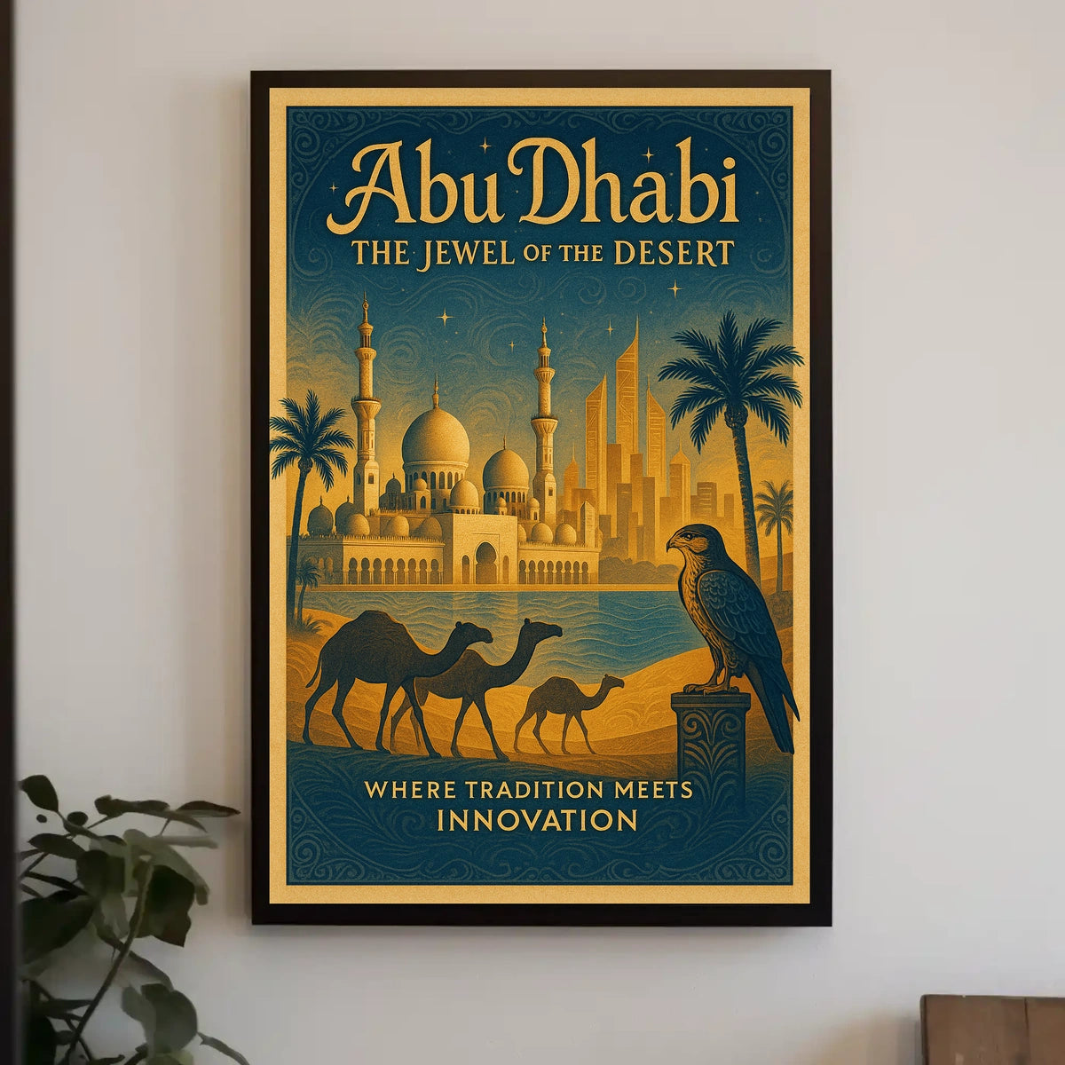 Abu Dhabi Vintage Travel Poster Tradition Meets Innovation