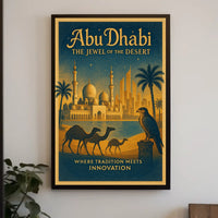 Abu Dhabi Vintage Travel Poster Tradition Meets Innovation
