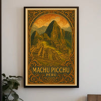 Machu Picchu Art Nouveau Heritage Masterpiece Poster