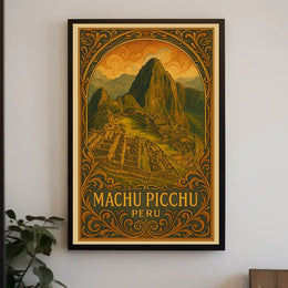 Machu Picchu Art Nouveau Heritage Masterpiece Poster