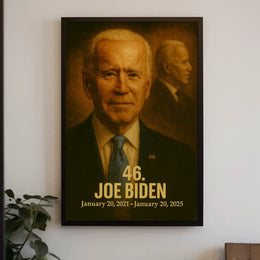 Joe Biden 46th President Poster Vintage Analog Film Aesthetic Presidential Portrait Wall Art Print