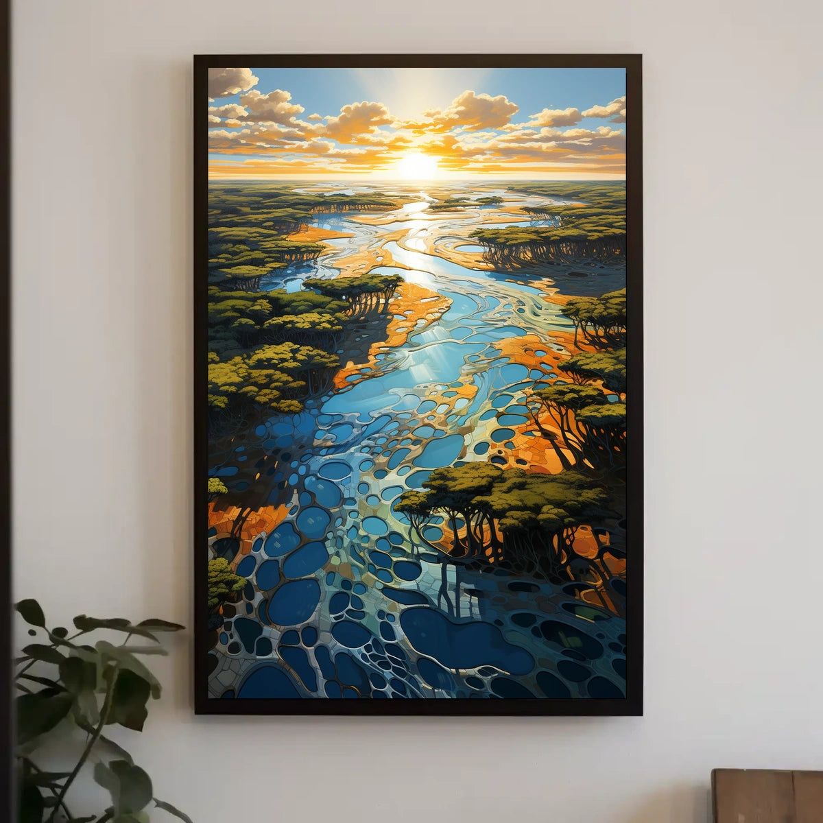Serene River Landscape Poster