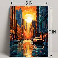 Urban Sunset Symphony Poster PosterGoat