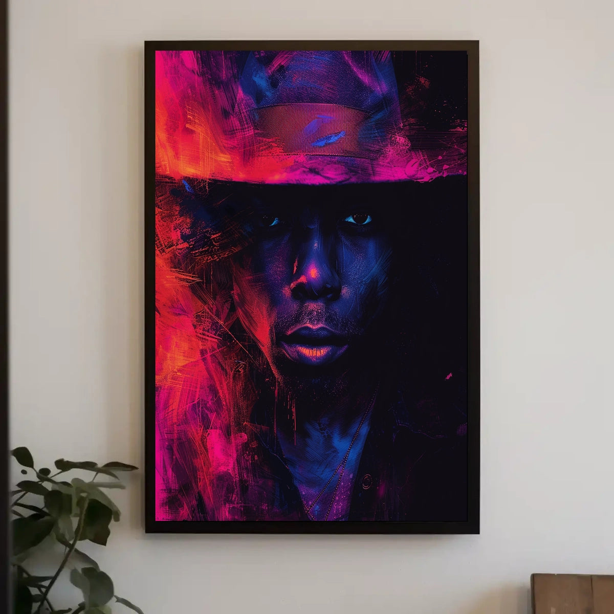 Dramatic Abstract Portrait Poster in Vibrant Colors