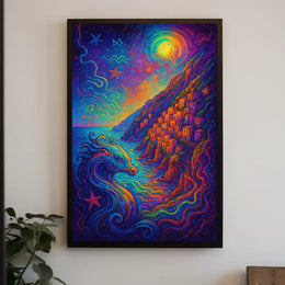 Mythical Sea Creature Fantasy Art Poster Print