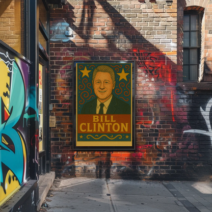 Bill Clinton Pop Art Presidential Portrait Poster