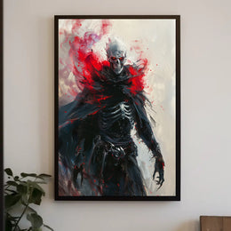 Ethereal Skeleton Warrior Dark Fantasy Art Poster PosterGoat