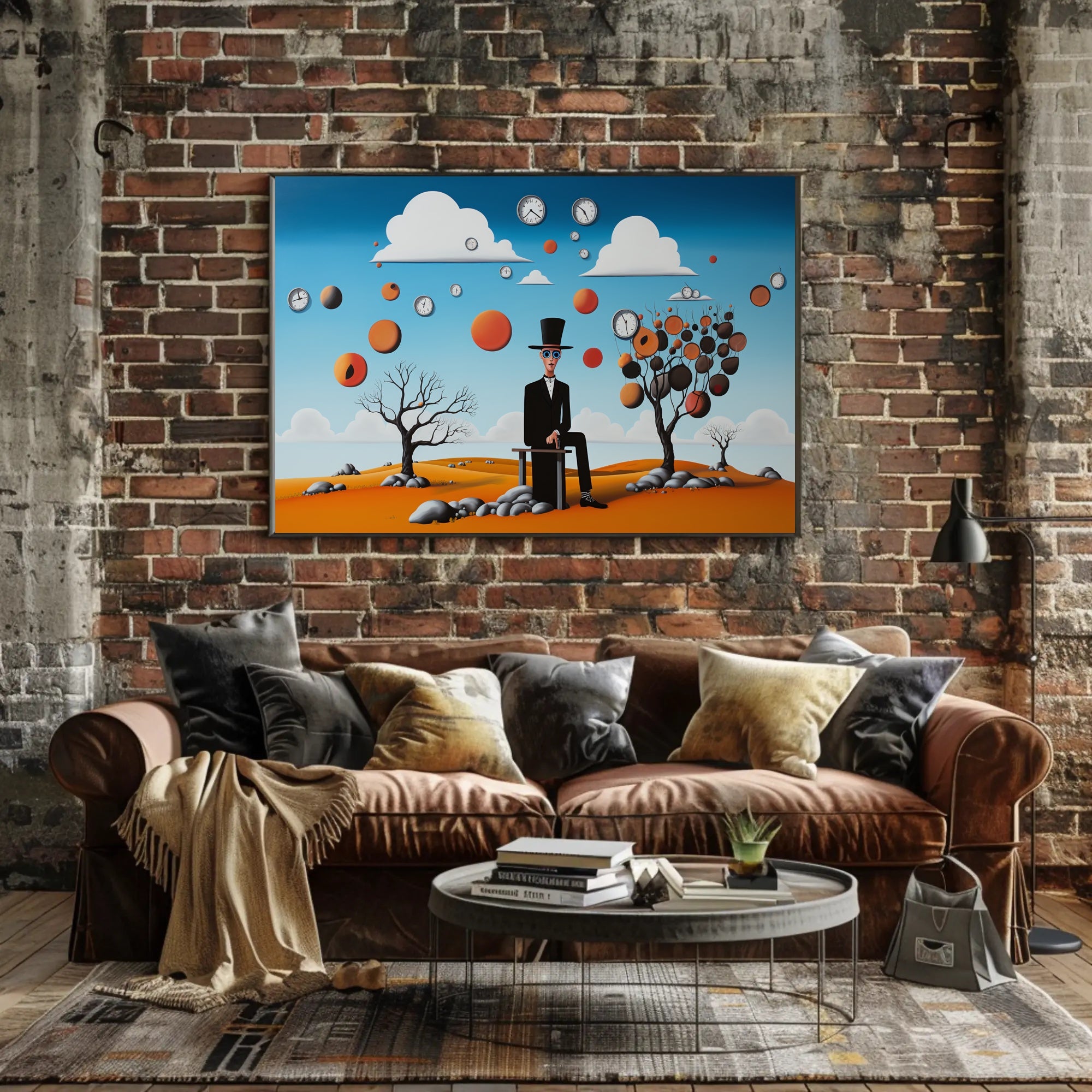Surreal Dreamscape Desert Artwork in Artistic Poster