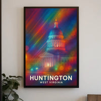 Huntington West Virginia Cityscape Vintage Collector Poster