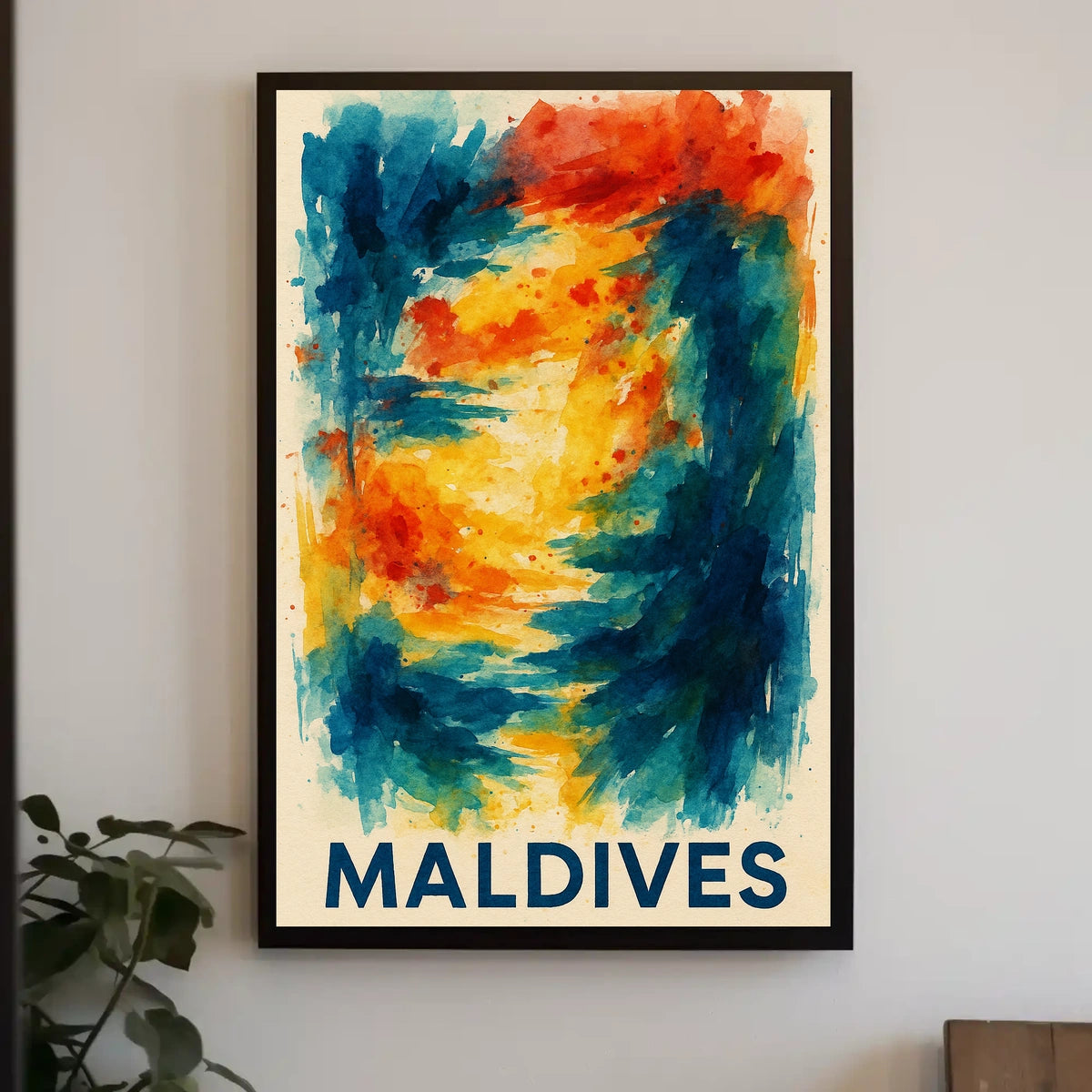 Maldives Color Splash Tropical Escape Beach Dreamscape Coastal Art Gallery Poster