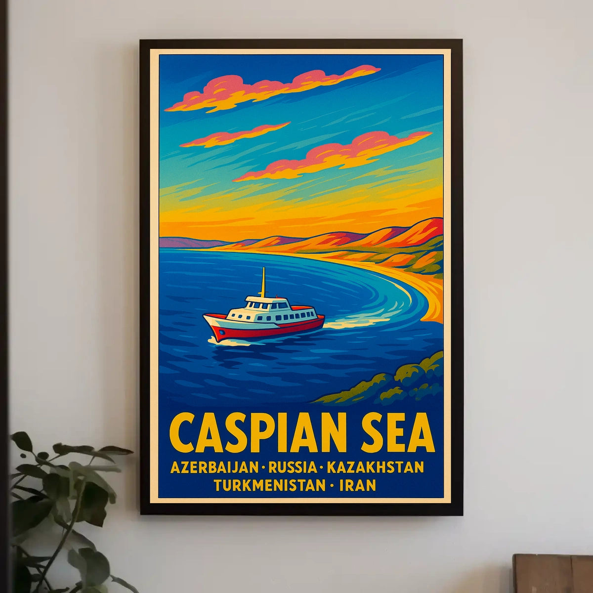 Caspian Sea Travel Poster