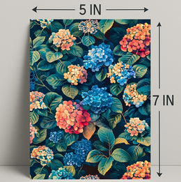 Vibrant Hydrangea Blossom: Ultra-Realistic Artistic Poster