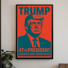 Donald Trump Visionary Leader Patriotism Flag Minimalist Pop Art Inspiring Poster