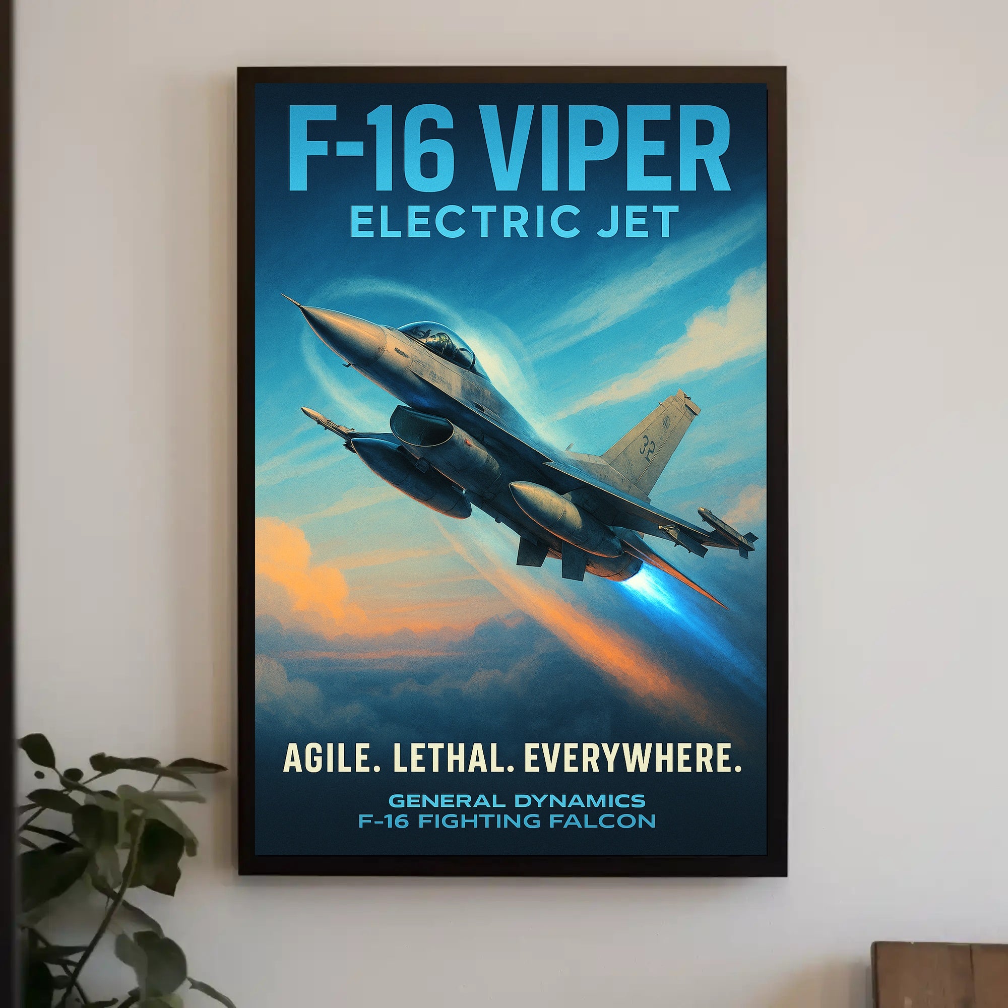 F-16 Viper Electric Jet Poster PosterGoat