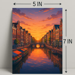 Sunset Over the Canal Poster PosterGoat