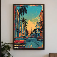 Havana Retro Street Scene Pop Art Poster