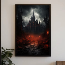 Gothic Castle At Dusk Poster PosterGoat
