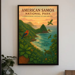 American Samoa National Park Travel Adventure Poster