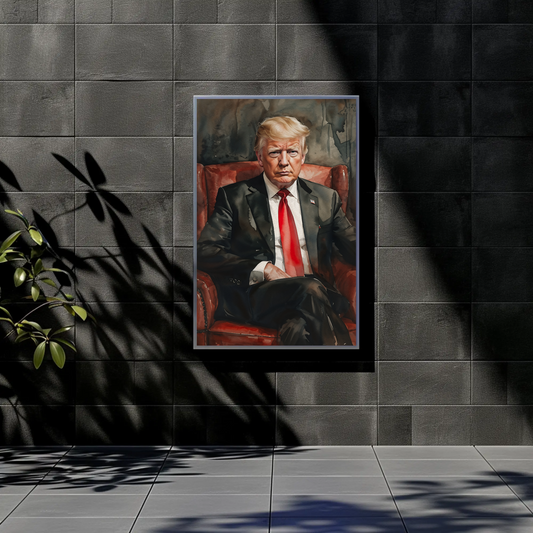 Donald Trump Portrait Water color Art President of the United States 2025