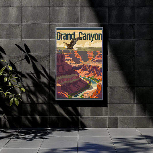 Grand Canyon Vintage Poster - Eagle Flight