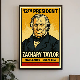 Zachary Taylor 12th President of the United States Inked Comic Style Poster