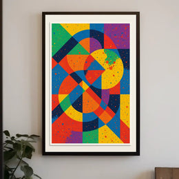 Vibrant Geometric Abstraction Poster
