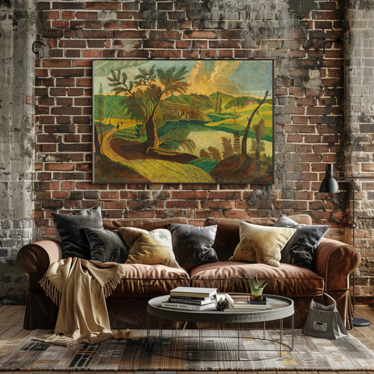 Idyllic European Countryside Landscape: Abstract or Artistic Poster