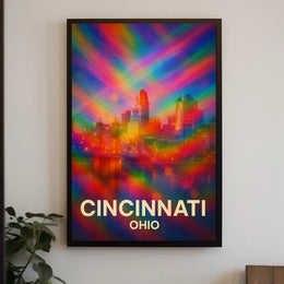Vibrant Cincinnati Pop Art Wanderlust Poster