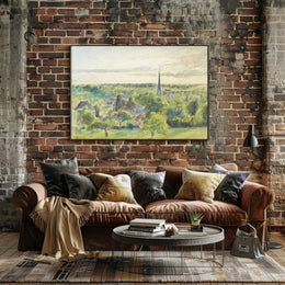 Serene European Village Scene in Artistic Poster