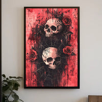 Skulls And Roses Poster