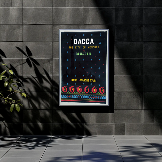 Pakistan Dacca Mosque Travel Poster (1961)