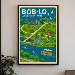 Retro Amusement Park Abstract Art Poster