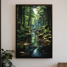 Serene Forest Scene, Nature's Tranquility National Park Poster
