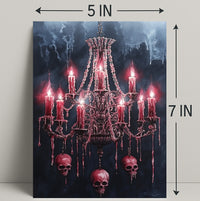 Gothic Chandelier Of Skulls Poster
